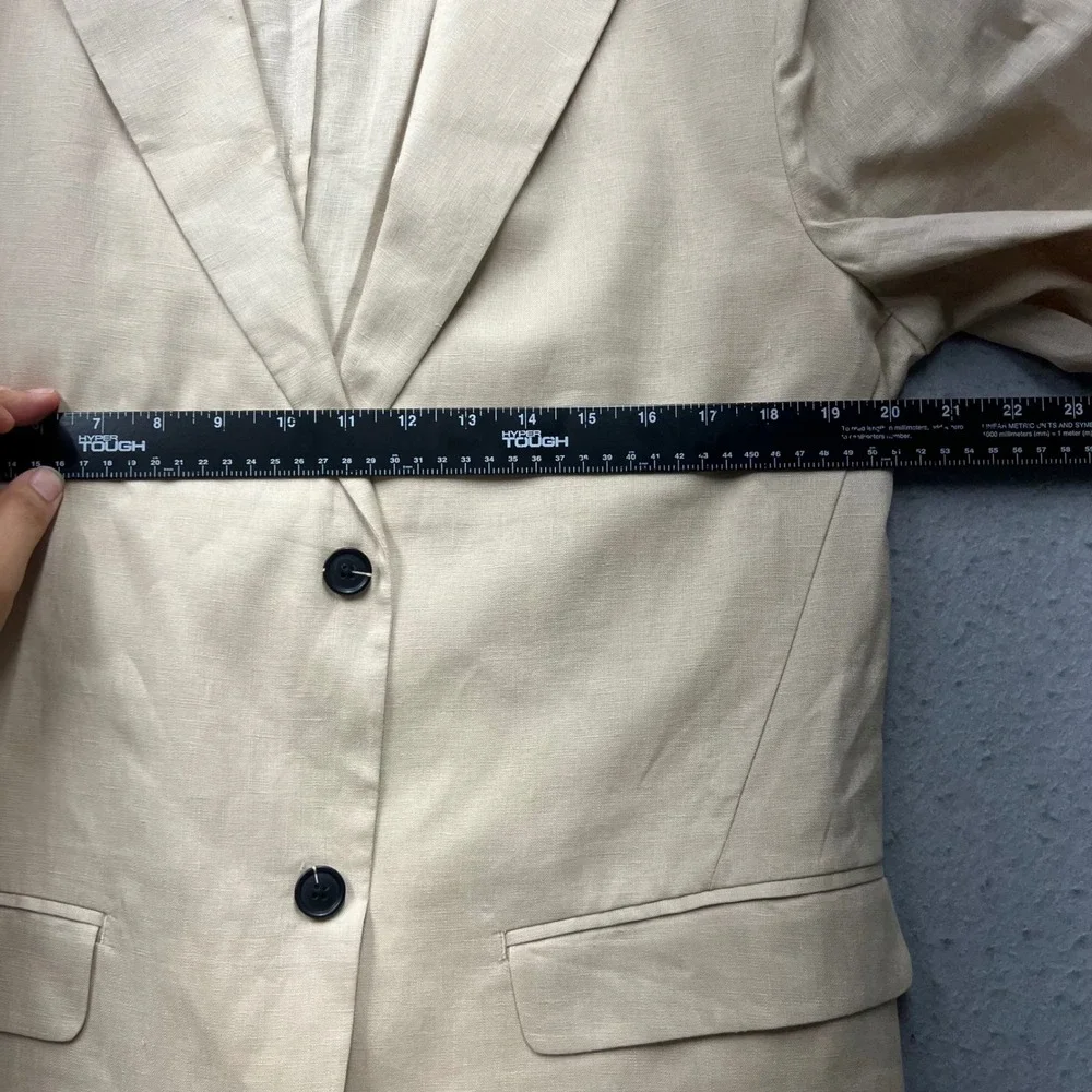 Quince Mens 100% European Linen Blazer Off White Two Button Jacket Size L